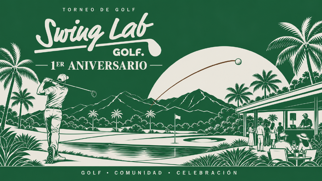 Cartel ilustrado del primer aniversario Swing Lab